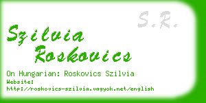 szilvia roskovics business card